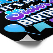 I Cant Keep Calm Its My Sister Birthday Shirt Bday ポスター (角)