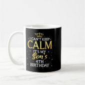 I Cant Keep Calm Its My Son 4th Birthday Party コーヒーマグカップ (左)