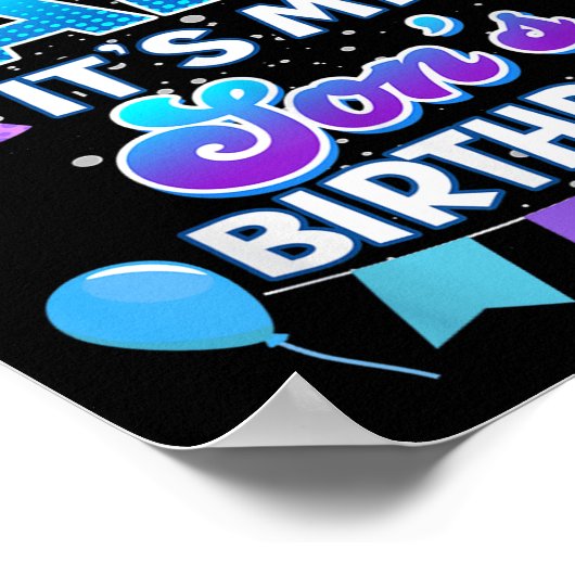 I Cant Keep Calm Its My Son Birthday Shirt Bday  ポスター (角)