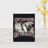I Can't Stop Having Gay Thoughts Funny Cat Meme Bo カード (黄色い花)