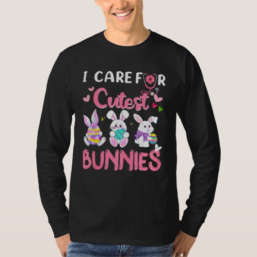 I Care For The Cutest Little Bunnies Cute Nurse Ea Tシャツ (正面)