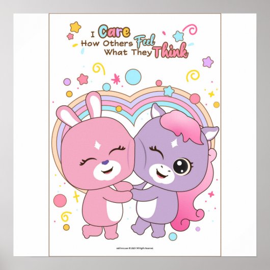 I care how others feel wall art ポスター (正面)