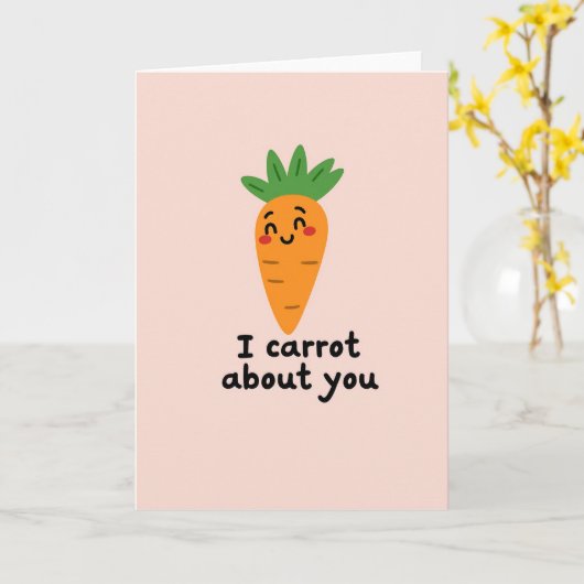 I Carrot About You Funny Card カード (黄色い花)