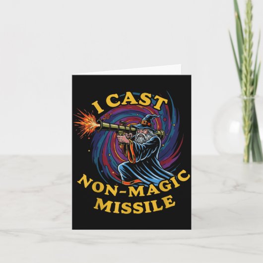 I Cast Non-magic Missile Funny Wizard Parody Meme  カード (正面)