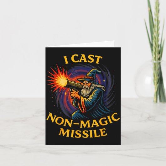 I Cast Non-magic Missile Funny Wizard Parody Meme  カード (正面)