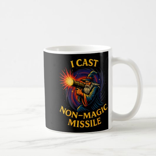 I Cast Non-magic Missile Funny Wizard Parody Meme  コーヒーマグカップ (右)