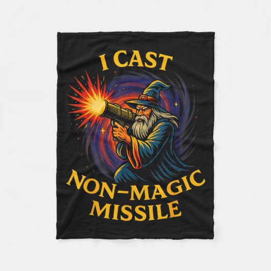 I Cast Non-magic Missile Funny Wizard Parody Meme  フリースブランケット (正面)