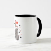 I ❤️ Cats – Cute Cat & Paw Print Design マグカップ (正面右)