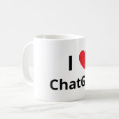 I ❤️ ChatGPT コーヒーマグカップ (正面左)