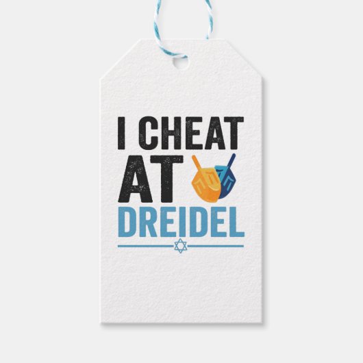 I Cheat at Dreidel Funny Jewish Game Holiday Gift ギフトタグ (正面)
