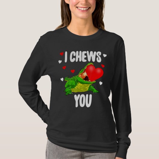 I Chew You Alligator S Women Valentine Tシャツ (正面)