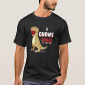 I Chews You Cupid Rex Dinosaur Dino Heart Valentin Tシャツ (正面)
