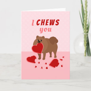 I Chews You Pomeranian Valentine's Day Holiday Car シーズンカード