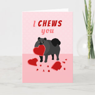 I Chews You Pomeranian Valentine's Day Holiday Car シーズンカード