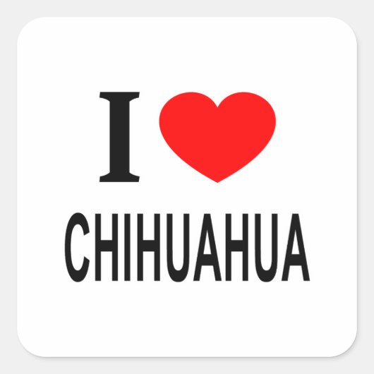 I CHIHUAHUA ❤️ I LOVE CHIHUAHUA IハートCHIHUAHUA スクエアシール (正面)