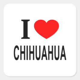 I CHIHUAHUA ❤️ I LOVE CHIHUAHUA IハートCHIHUAHUA スクエアシール
