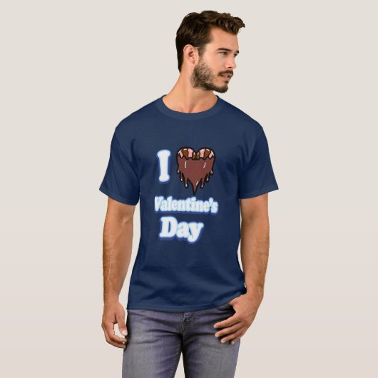 I chocolate dipped bacon heart Valentine's Day  Tシャツ (正面フル)