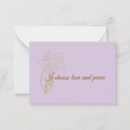 I Choose Love and Peace Positive Affirmation ノートカード