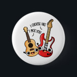 I Choose Uke I Pick You Funny Guitar Ukulele Pun  缶バッジ<br><div class="desc">I Choose Uke I Pick You Funny Guitar Ukulele Pun features a cute duo of ukulele and guitar. Perfect pun gift for family and friends who love cute music ukulele guitar puns.</div>