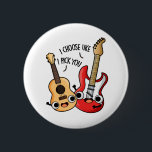 I Choose Uke I Pick You Funny Guitar Ukulele Pun  缶バッジ<br><div class="desc">I Choose Uke I Pick You Funny Guitar Ukulele Pun features a cute duo of ukulele and guitar. Perfect pun gift for family and friends who love cute music ukulele guitar puns.</div>