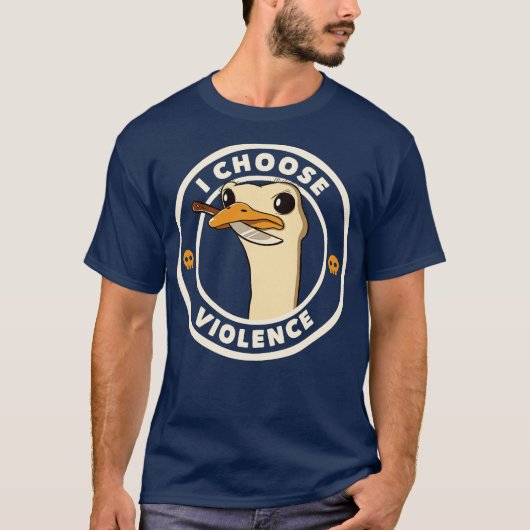 I Choose Violence Funny Emu by Tobe Fonseca Tシャツ (正面)