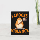 I Choose Violence Funny Hamster Graphic  カード (正面)