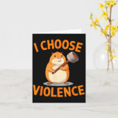 I Choose Violence Funny Hamster Graphic  カード (黄色い花)