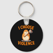 I Choose Violence Funny Hamster Graphic  キーホルダー (正面)