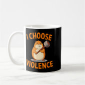 I Choose Violence Funny Hamster Graphic コーヒーマグカップ (左)