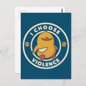I Choose Violence Meme Duck Chick Chicken Gore ポストカード (正面/裏面)