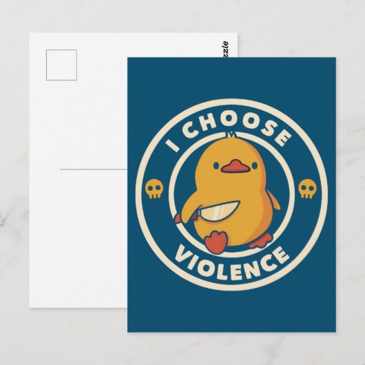 I Choose Violence Meme Duck Chick Chicken Gore ポストカード (正面/裏面)