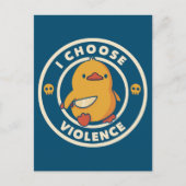 I Choose Violence Meme Duck Chick Chicken Gore ポストカード (正面)