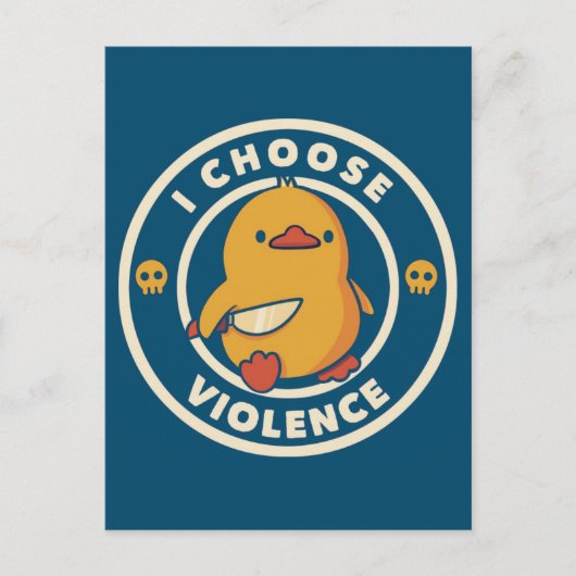 I Choose Violence Meme Duck Chick Chicken Gore ポストカード (正面)