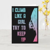 I Climb Like A Girl Try To Keep Up Bouldering Rock カード (黄色い花)