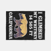 I Climbed Mount Whitney California 14505 Ft  フリースブランケット (正面(横))