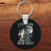 I Clogged Your Toilet Funny Alpha Wolf Meme  キーホルダー (正面)