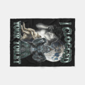 I Clogged Your Toilet Funny Alpha Wolf Meme  フリースブランケット (正面(横))