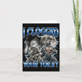 I Clogged Your Toilet Funny Alpha Wolf Meme Stud B カード (正面)
