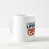 I Collect Lifers - Funny Red Owl Birding Graphic コーヒーマグカップ (正面左)