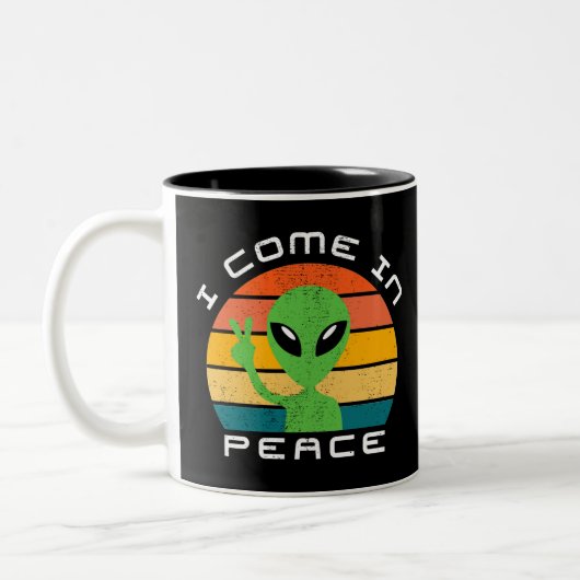 I Come In Peace Alien Space ツートーンマグカップ (左)