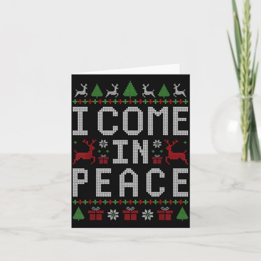 I Come In Peace Couple Matching Ugly Christmas Swe カード (正面)
