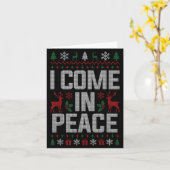 I Come In Peace Couple Matching Ugly Christmas Swe カード (黄色い花)
