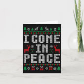 I Come In Peace Couple Matching Ugly Christmas Swe カード (正面)