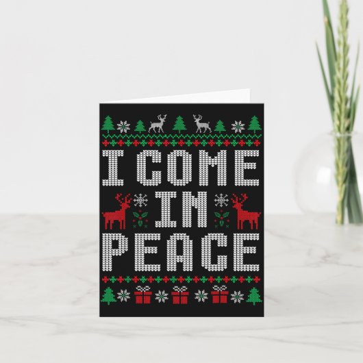 I Come In Peace Couple Matching Ugly Christmas Swe カード (正面)