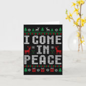 I Come In Peace Couple Matching Ugly Christmas Swe カード (黄色い花)