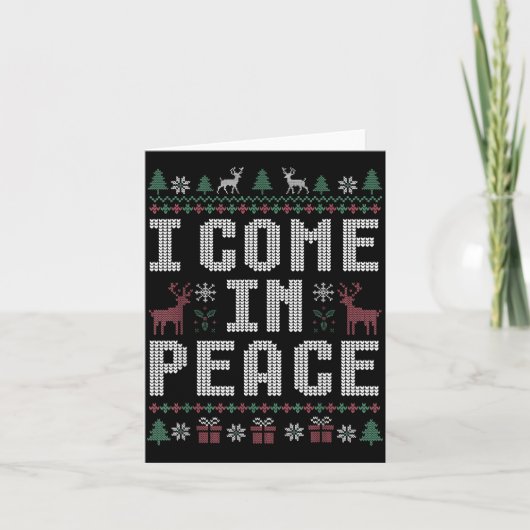 I Come In Peace Couple Matching Ugly Christmas Swe カード (正面)
