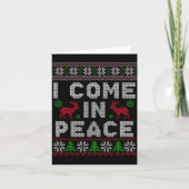 I Come In Peace Couple Matching Ugly Christmas Swe カード (正面)
