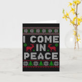 I Come In Peace Couple Matching Ugly Christmas Swe カード (黄色い花)