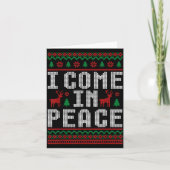 I Come In Peace Couple Matching Ugly Christmas Swe カード (正面)