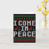 I Come In Peace Couple Matching Ugly Christmas Swe カード (黄色い花)